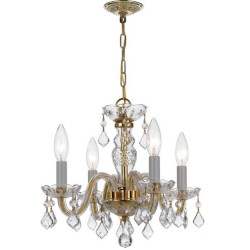 Crystorama Traditional Crystal Mini Chandelier 1064-PB-CL-MWP