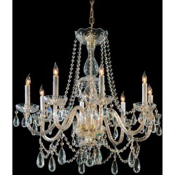 Crystorama Traditional Crystal Chandelier 1128-PB-CL-MWP