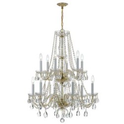 Crystorama Traditional Crystal Chandelier 1137-PB-CL-MWP