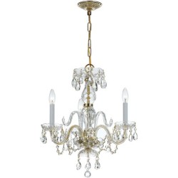 Crystorama Traditional Crystal Mini Chandelier 5044-PB-CL-MWP