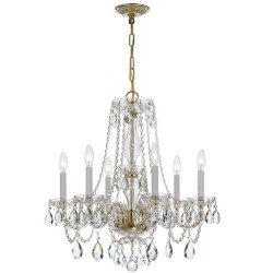 Crystorama Traditional Crystal Chandelier 5086-PB-CL-I