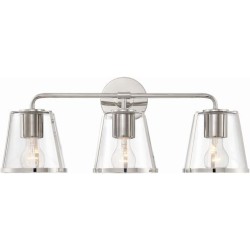Crystorama Fulton Bathroom Vanity Light FUL-913-PN-CL