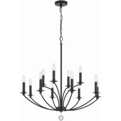 Crystorama Mila Chandelier MIL-8012-BK