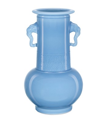 Currey Sky Blue Elephant Handles Vase 1200-0608