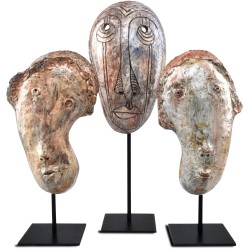 Currey Glazed Masks Sculptures 1200-0725