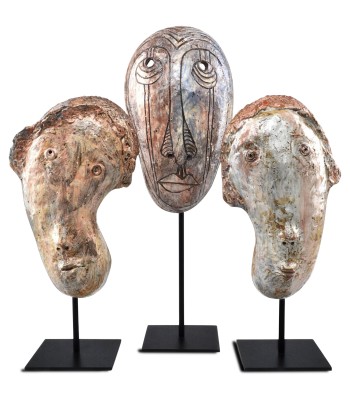 Currey Glazed Masks Sculptures 1200-0725