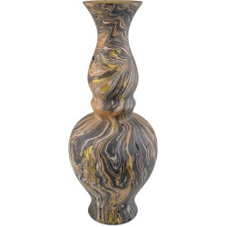 Currey Brown Marbleized Double Gourd Vase 1200-0730