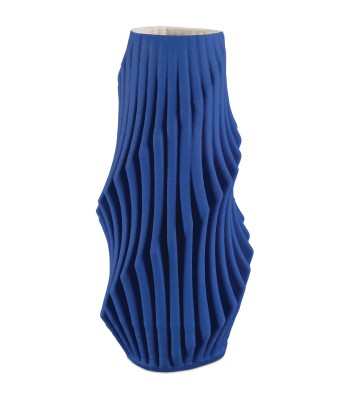 Currey Blue Pleat Vase 1200-0893