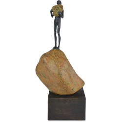 Currey Man on Rock Sculpture 1200-0910