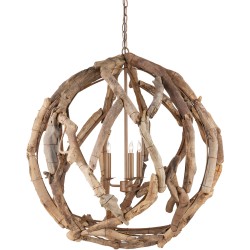 Currey Driftwood Orb Chandelier 9078